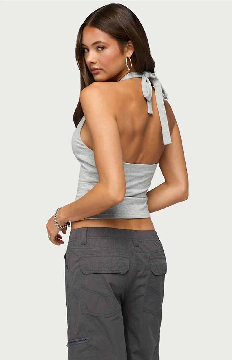 Edikted Bennet V-Neck Halter Top