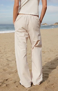 John Galt Pink Gingham Anastasia Tie Pants