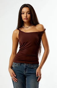 Third Charm Cassie Off-The-Shoulder Tank Top