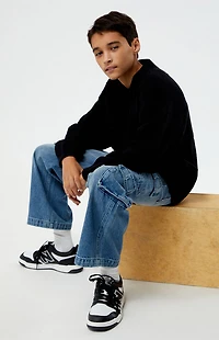 Pacsun Kids Black Tonal Checkerboard Sweater