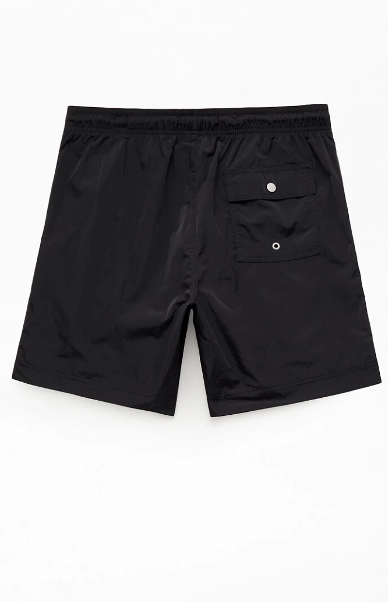 Pacsun Black Solid 6.5" Swim Trunks
