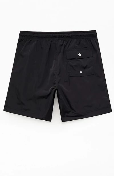 Pacsun Black Solid 6.5" Swim Trunks
