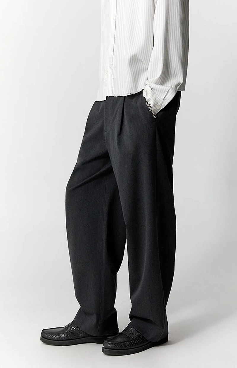 Pacsun Charcoal Pleated Baggy Trousers