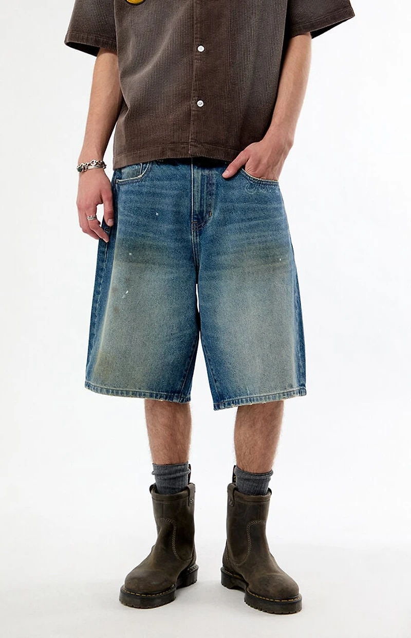FORD Dirty Wash Baggy Jean Shorts