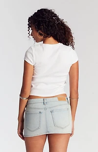 Pacsun Piper Light Indigo Low Rise Denim Micro Skirt