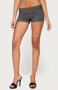 Edikted Amy Studded Foldover Shorts