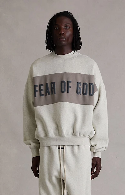 Fear of God ESSENTIALS Vanilla Paneled Cropped Relaxed Sweatshirt