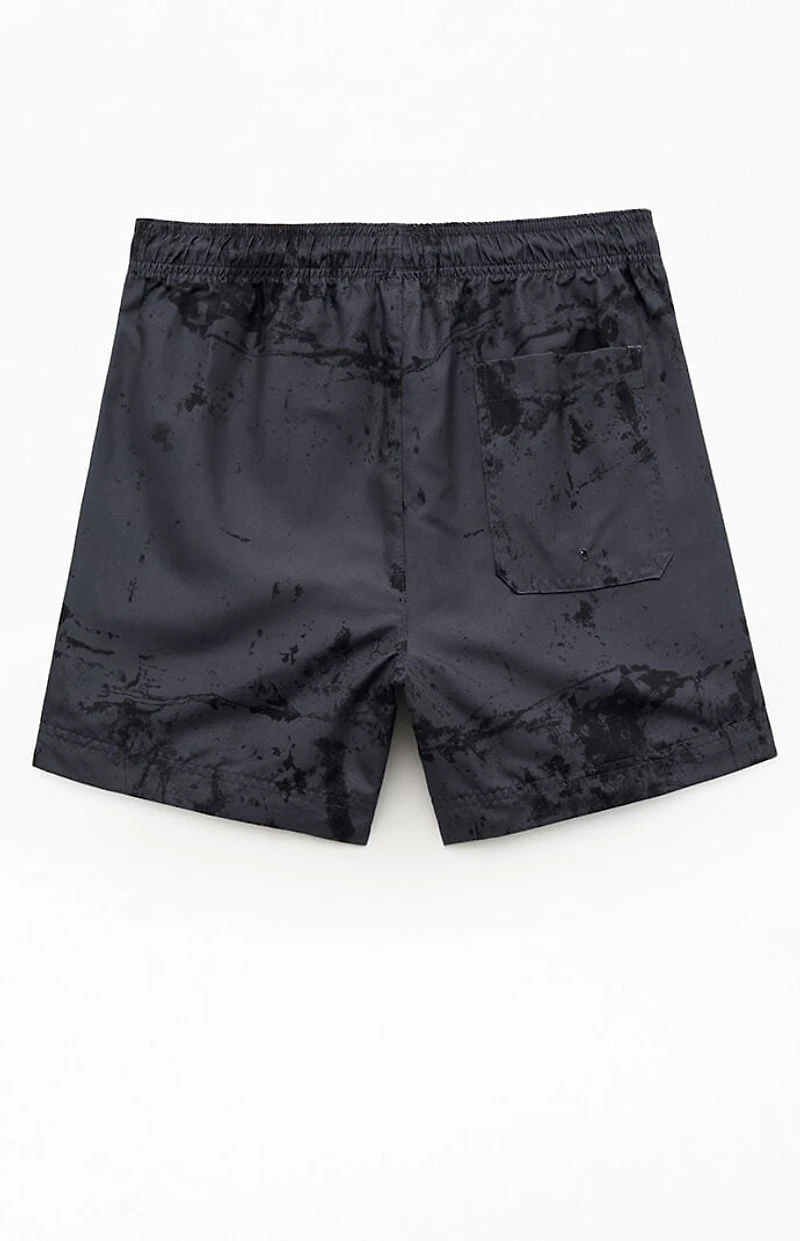 Pacsun Black Oil Dye 4.5" Swim Trunks