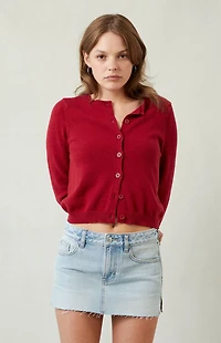 Pacsun Lara Light Indigo Raw Cut Low Rise Denim Mini Skirt