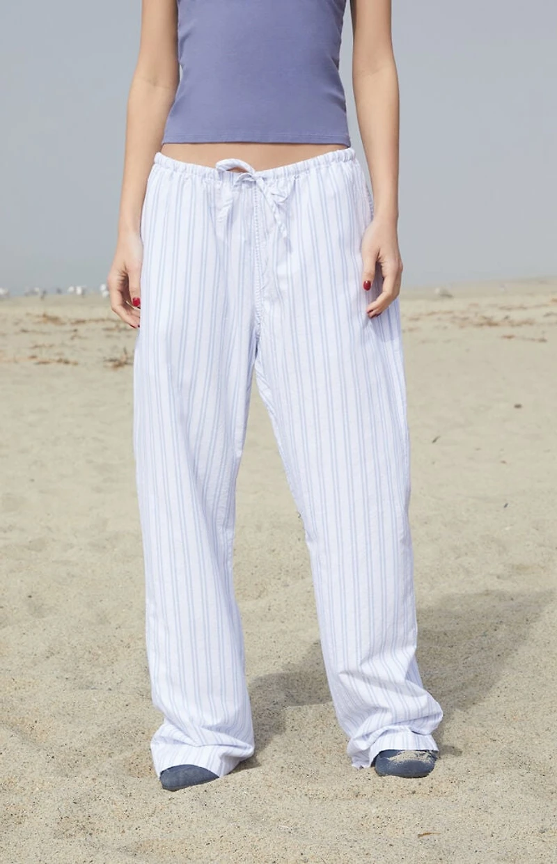 John Galt Blue & White Striped Anastasia Lounge Pants