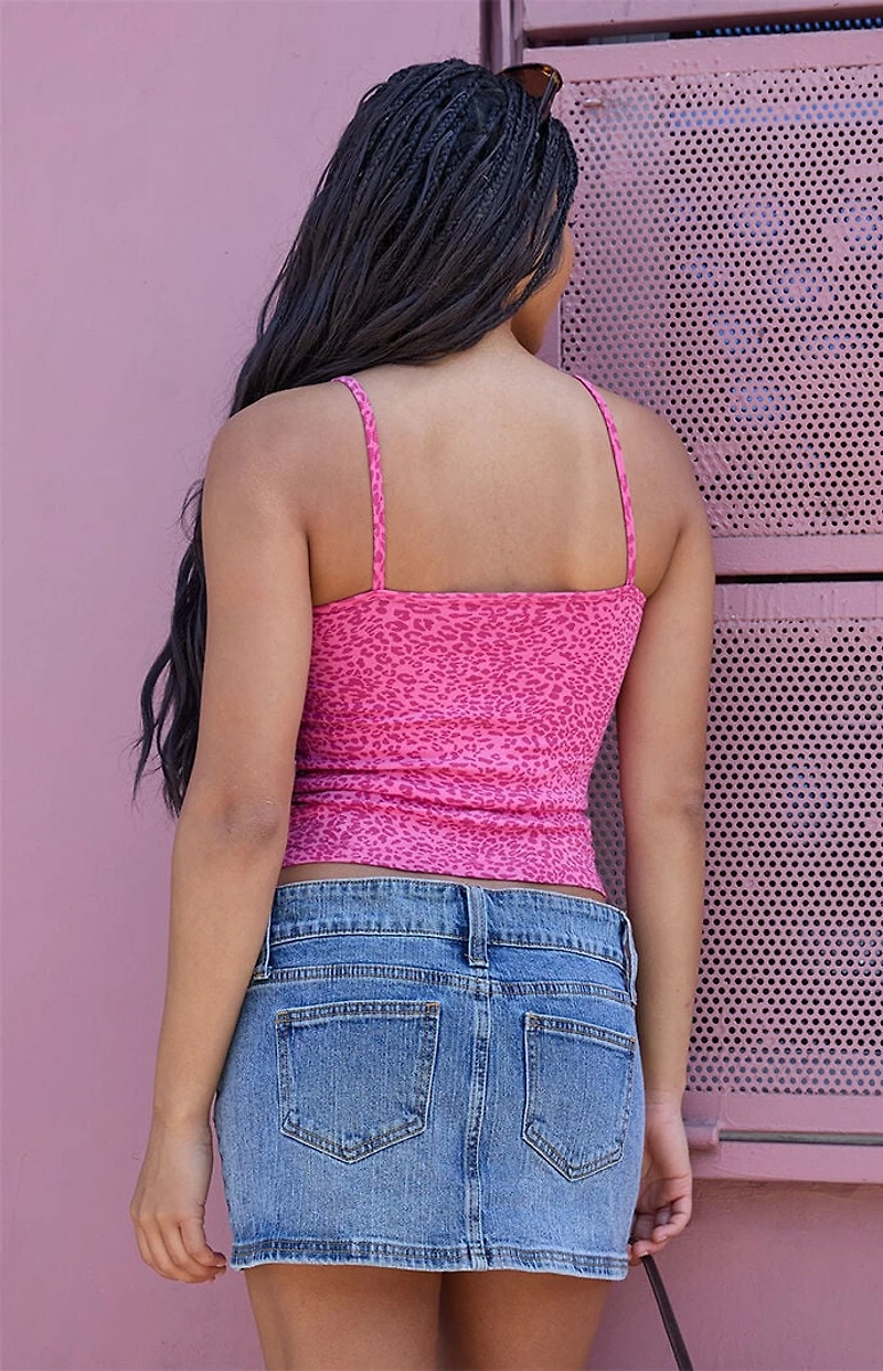 John Galt Pink Leopard Skylar Tank Top