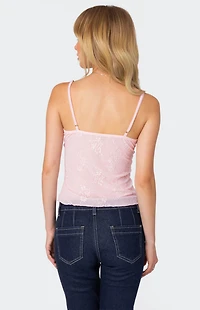 Edikted Angelina Sheer Lace Tank Top