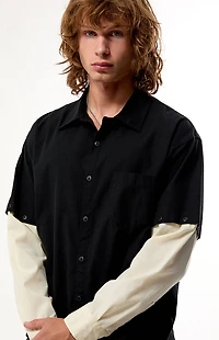 Pacsun Black & White 2fer Long Sleeve Shirt