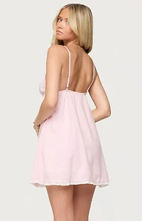 Edikted Danira Pinstripe Babydoll Mini Dress