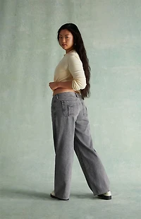 RARE DNM EDIT Washed Black Rhinestone Low Rise Girlfriend Jeans