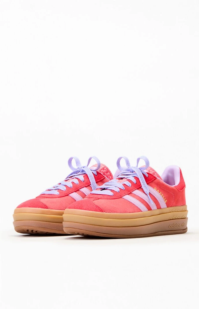 adidas Women's Blue & Red Gazelle Bold Sneakers