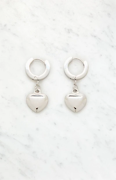 LA Hearts 14K Silver Gold Plated Heart Drop Earrings