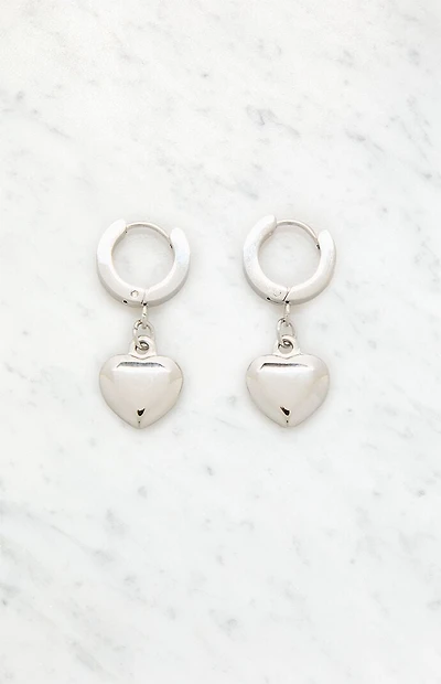 LA Hearts 14K Silver Gold Plated Heart Drop Earrings