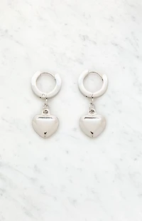 LA Hearts 14K Silver Gold Plated Heart Drop Earrings