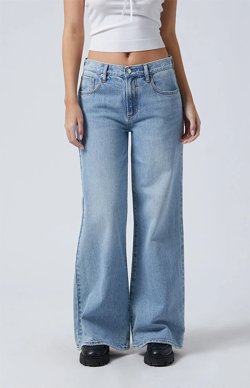 Pacsun Lena Low Rise Super Baggy Jeans Light Indigo