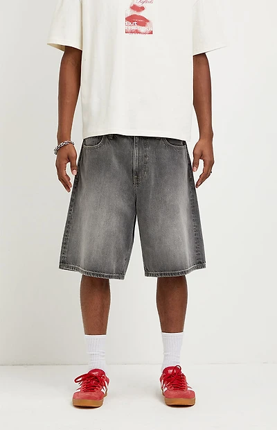 Pacsun Parker Baggy Jean Shorts Black Wash