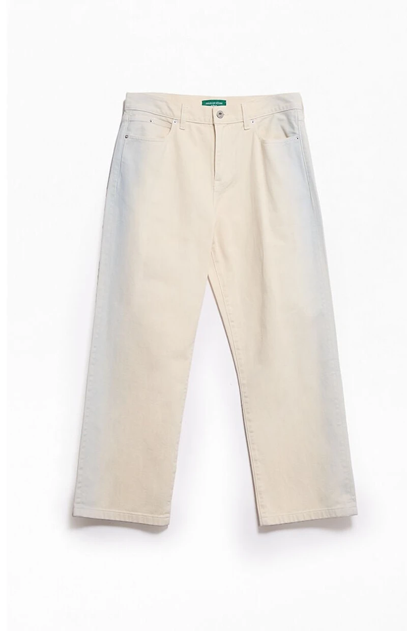 FIELD OF STUDY by Pacsun Harlan Cream Tint Baggy Jeans