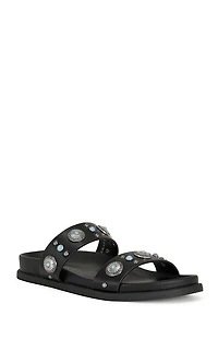 AZALEA WANG Women's Storge Black Flat Sandals