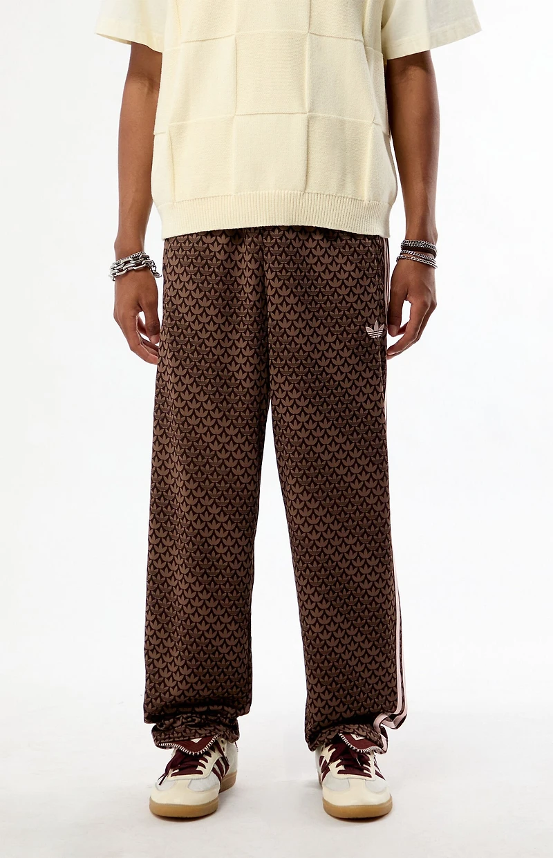 adidas Brown Firebird Monogram Loose Track Pants