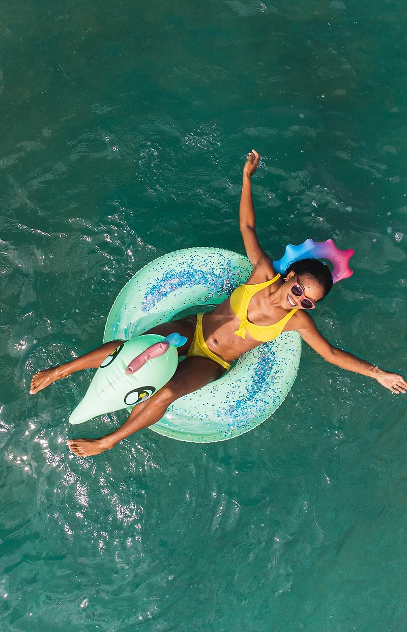 PoolCandy Inflatable 40" Glitter Seahorse Pool Tube