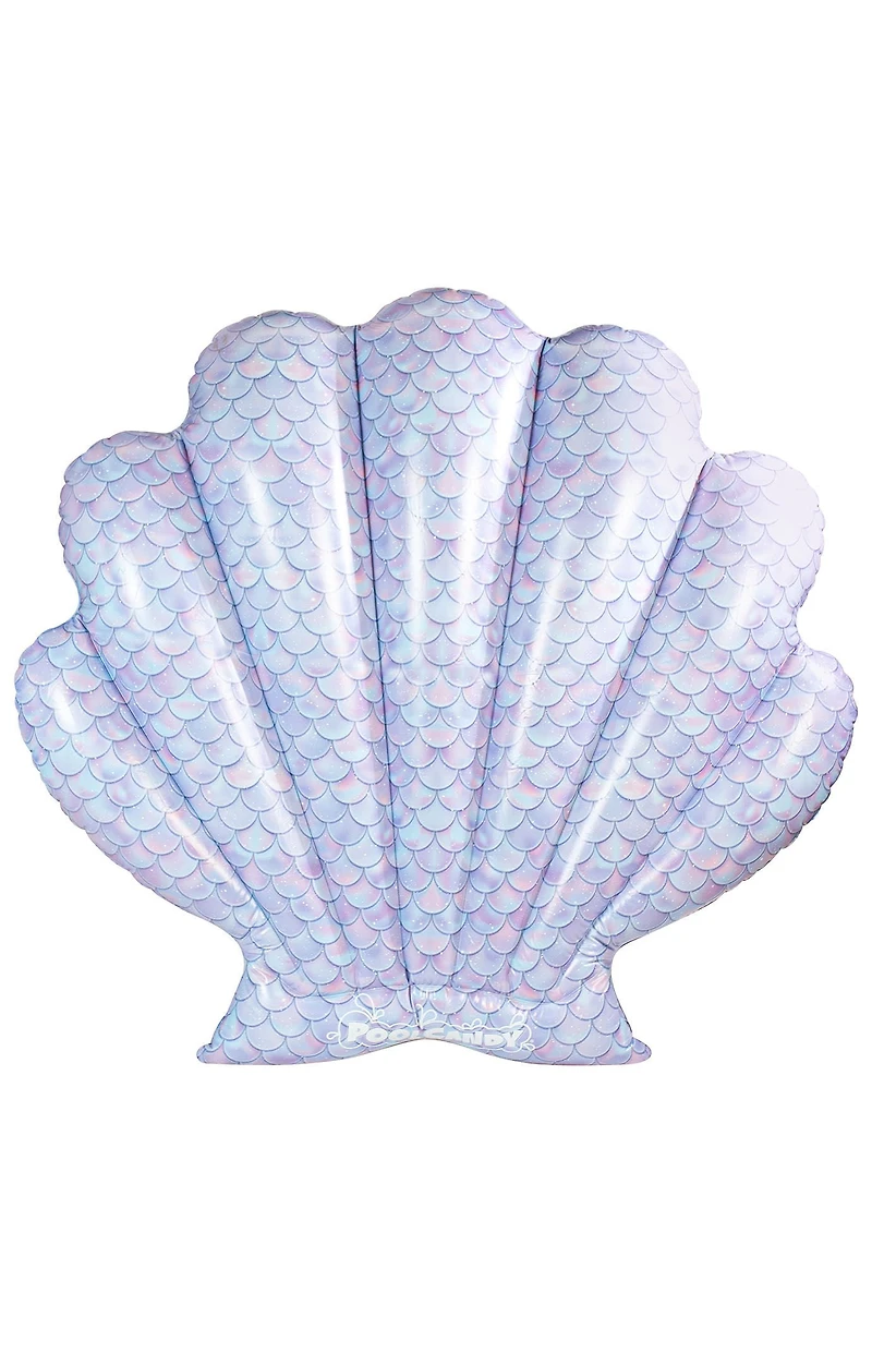PoolCandy Mermaid Print Oyster Shell Pool Float