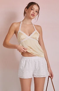 Beverly and Beck Bow Embroidered Shorts