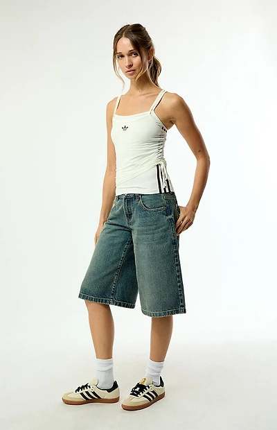 adidas White Double Layered Tank Top