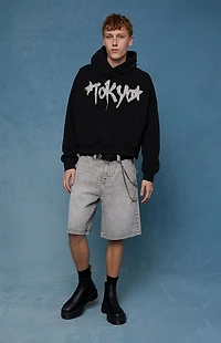 Pacsun Parker Baggy Denim Shorts Gray Wash