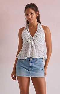 Beverly and Beck Olivia Floral Halter Top