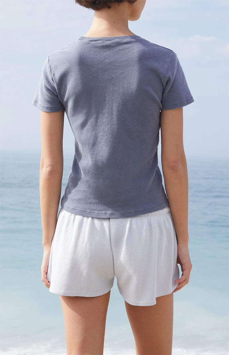 John Galt Blue Loreen Short Sleeve Top