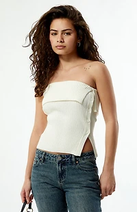 Your Favorite Kate Fold-Over Sweater Tube Top