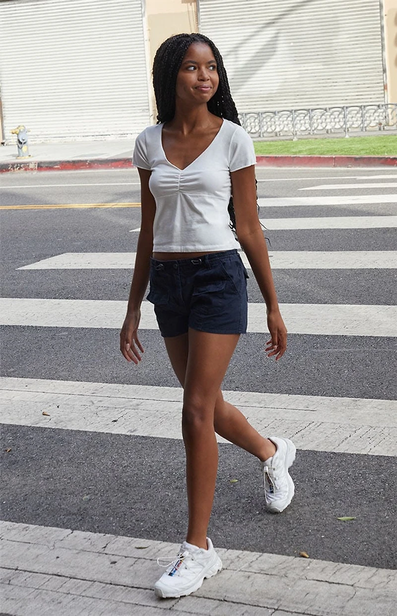 John Galt White Gina Cinched Top