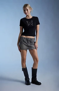 Third Charm Rhinestone Butterfly Skimmer T-Shirt