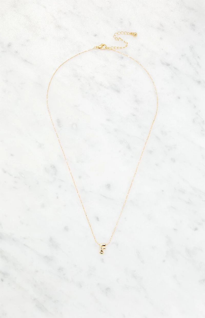 LA Hearts F Initial 14K Gold Plated Necklace