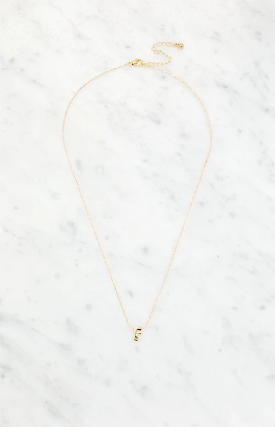 LA Hearts F Initial 14K Gold Plated Necklace