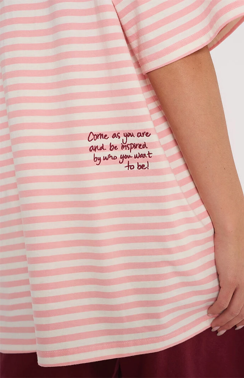 THE MAYFAIR GROUP Come As You Are Striped Oversized T-Shirt