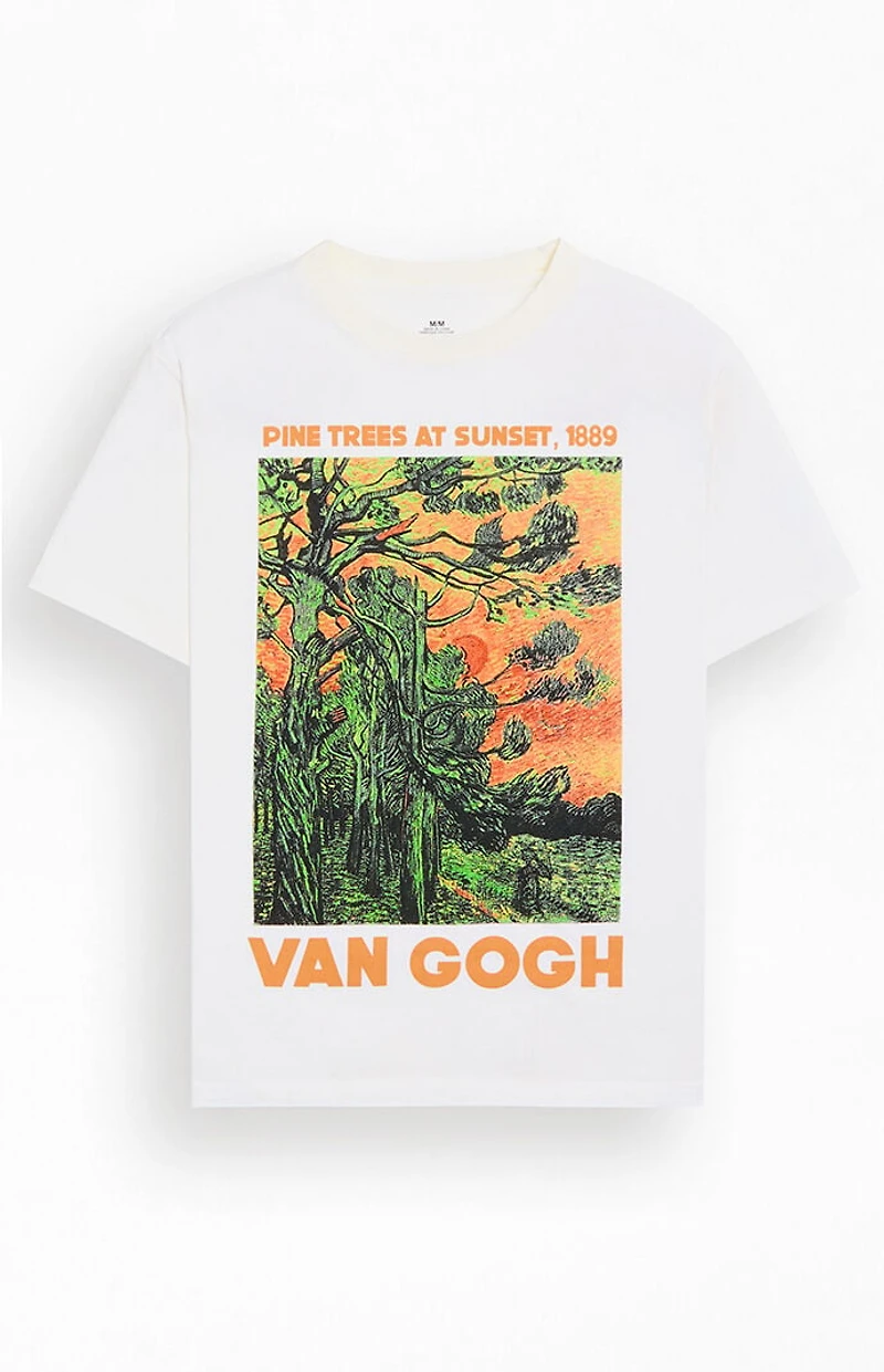 Van Gogh Pine Trees At Sunset T-Shirt