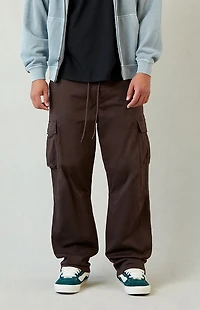 Pacsun Stretch Brody Brown Cotton Cargo Baggy Pants