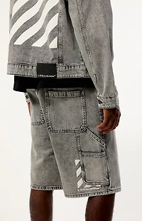 L/AB c/o Off-White Black Baggy Carpenter Denim Shorts