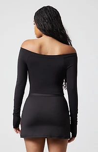 PAC 1980 Active Suki Off-The-Shoulder Long Sleeve Top