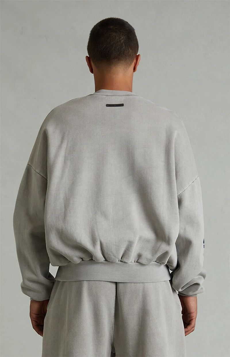 Fear of God ESSENTIALS Smoke Grey Crew Neck Cropped Relaxed Sweatshirt