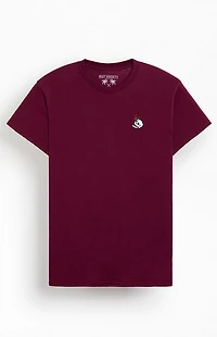 Riot Society Red Rose Skull Embroidered T-Shirt