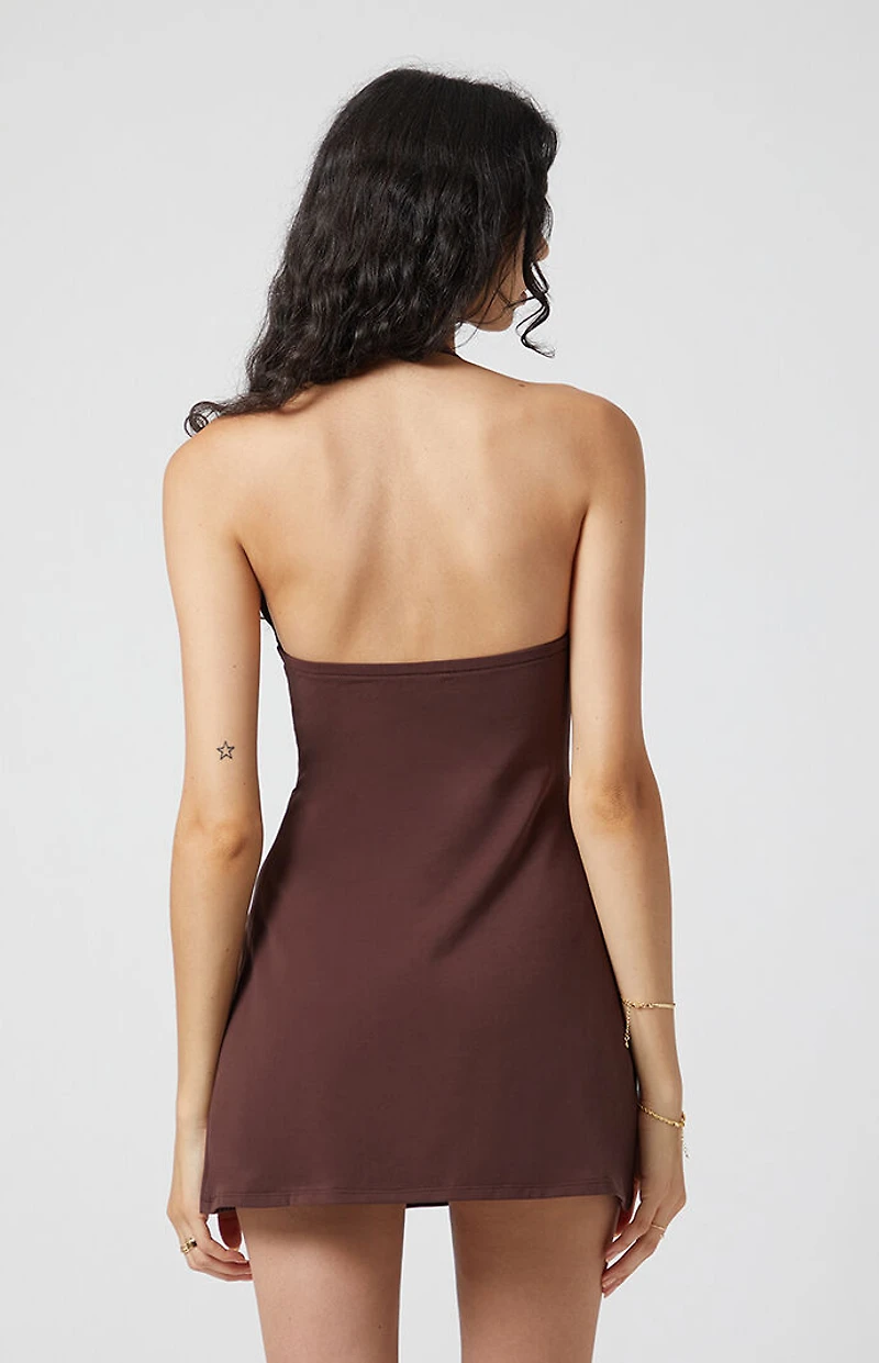 Beverly and Beck Embroidered Halter Mini Dress