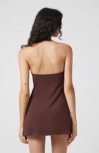 Beverly and Beck Embroidered Halter Mini Dress