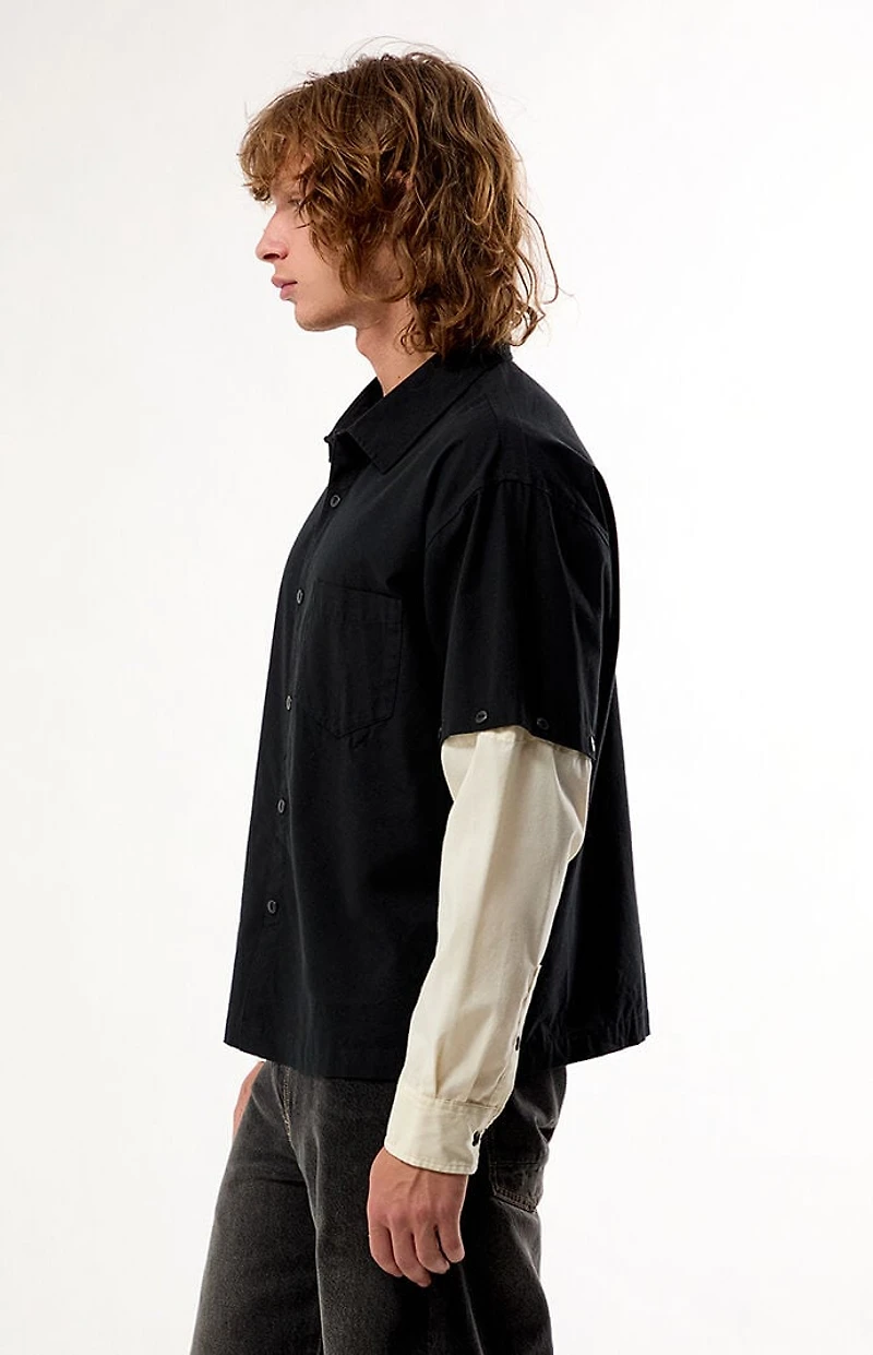 Pacsun Black & White 2fer Long Sleeve Shirt